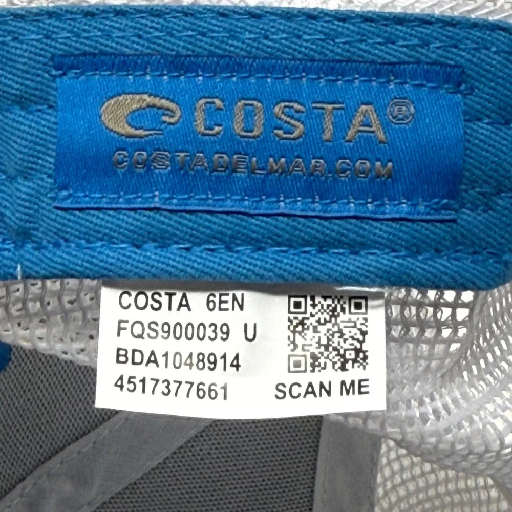 Costa Del Mar Blue White Marlin Logo Mesh Snapback Trucker Hat Fishing Cap